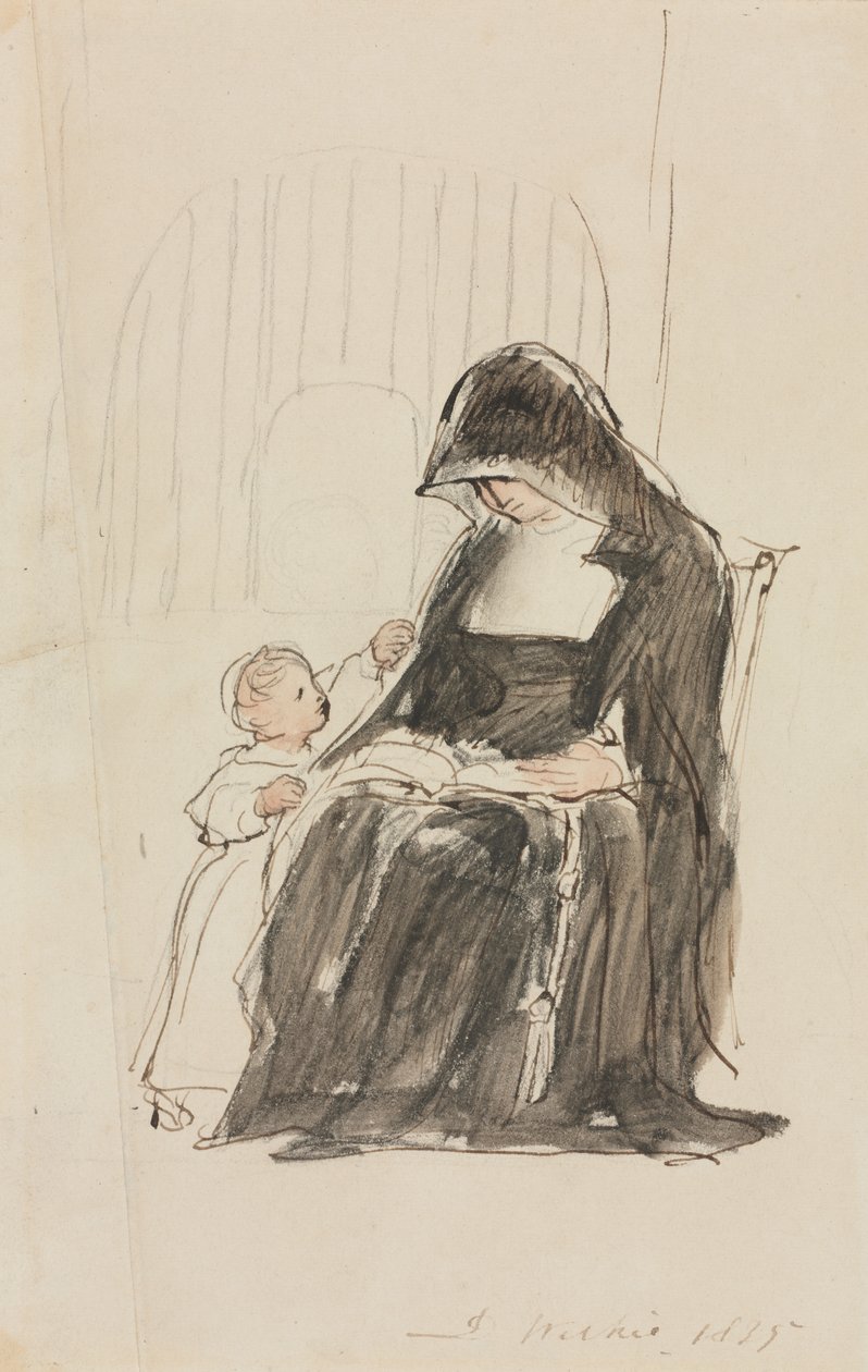Nonne lisant à un enfant - David Wilkie