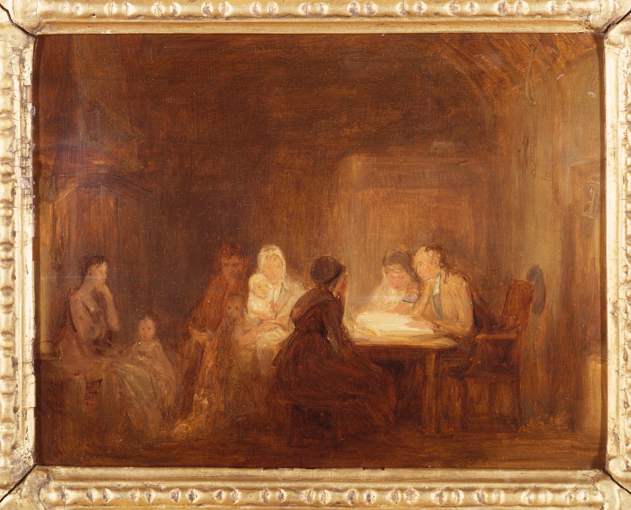 La soirée du samedi des Cotters - une esquisse - David Wilkie