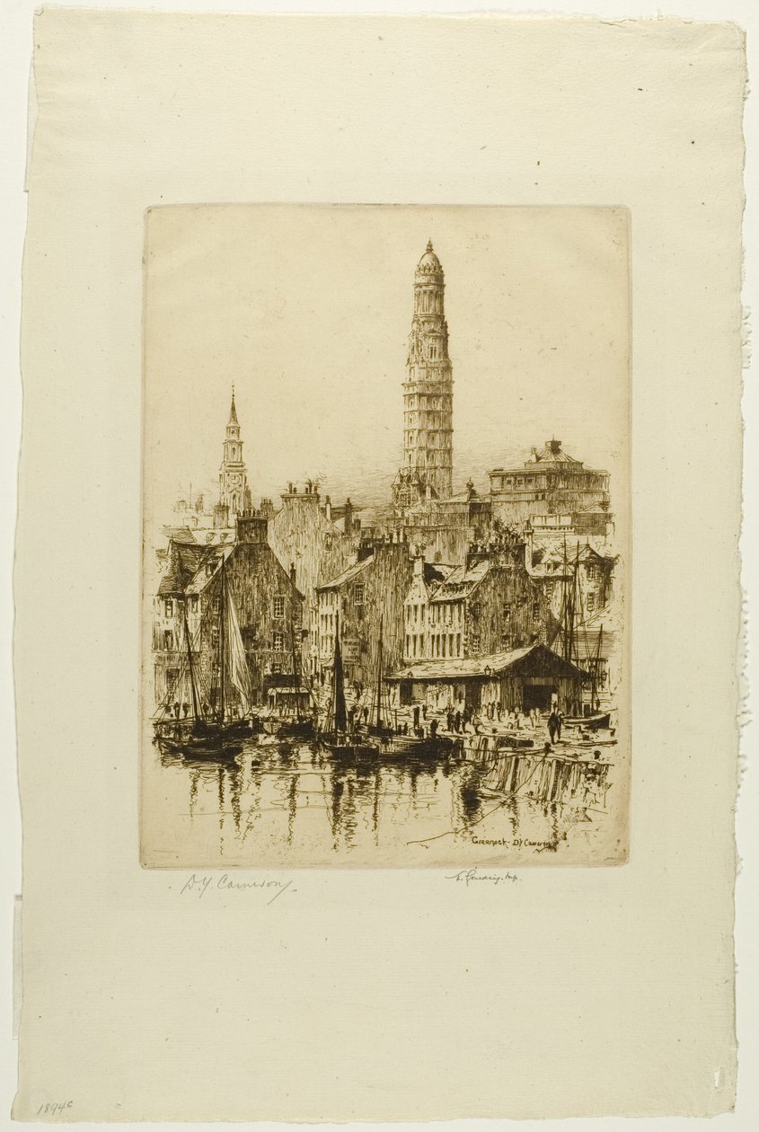 Greenock No. 1, planche treize de la série Clyde - David Young Cameron