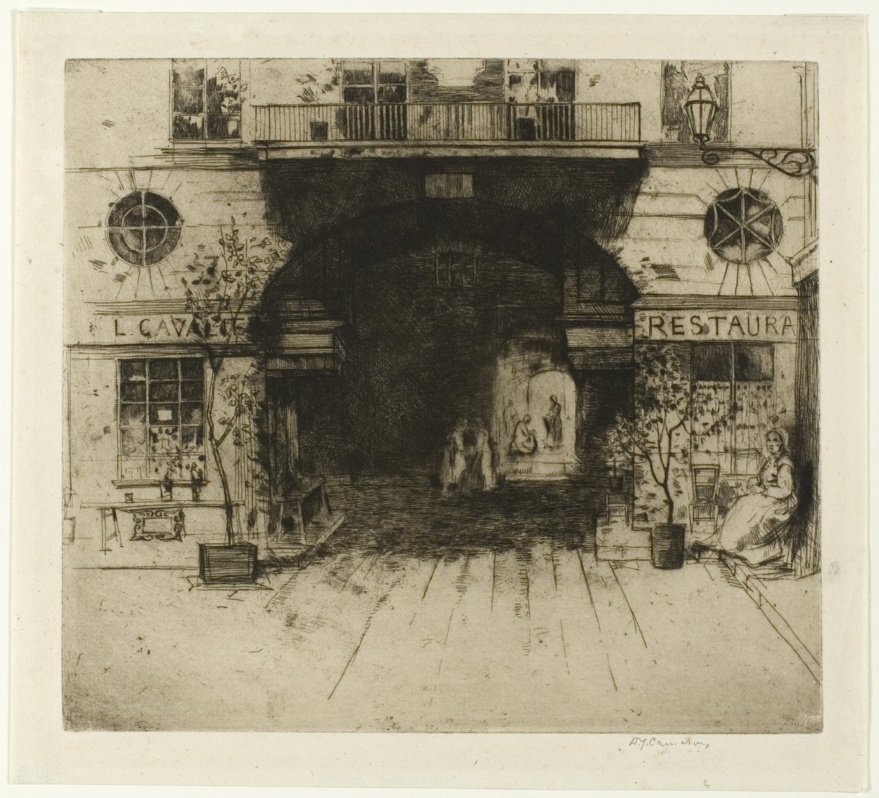 Restaurant Cavalier, planche cinq de la série Paris - David Young Cameron