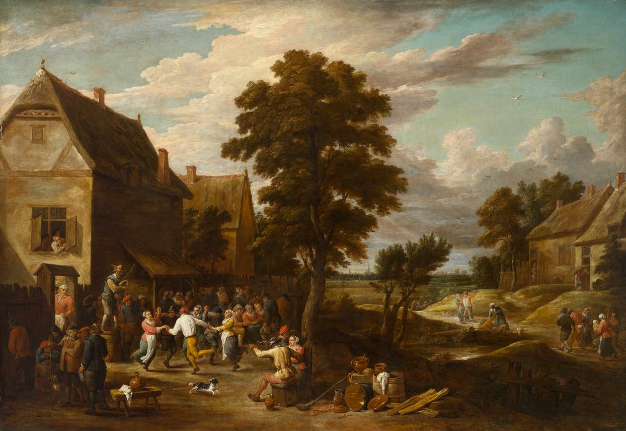 Danseurs dans une auberge de village, vers 1660 - David the Younger (workshop of) Teniers