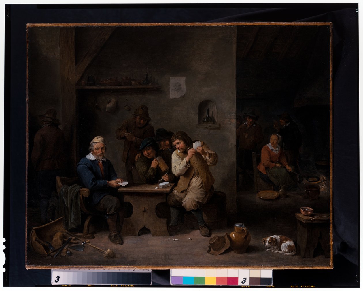 Personnages jouant dans une taverne - David the Younger Teniers