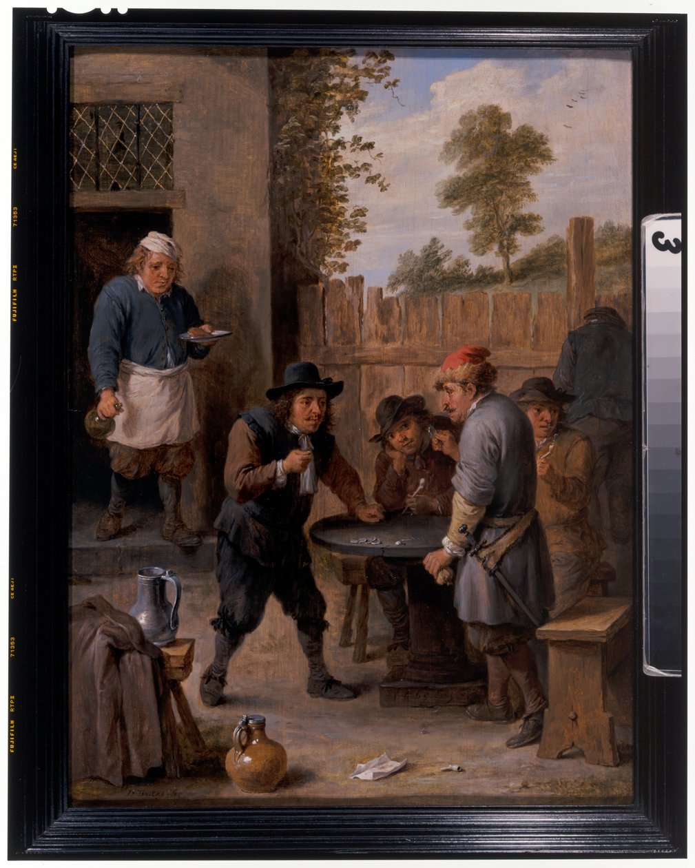Paysans jouant aux dés devant une auberge - David the Younger Teniers