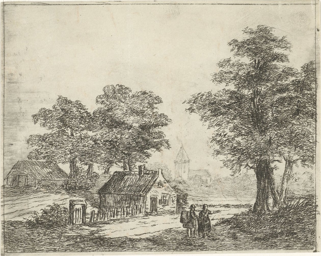 Paysage avec promeneurs - David van der Kellen