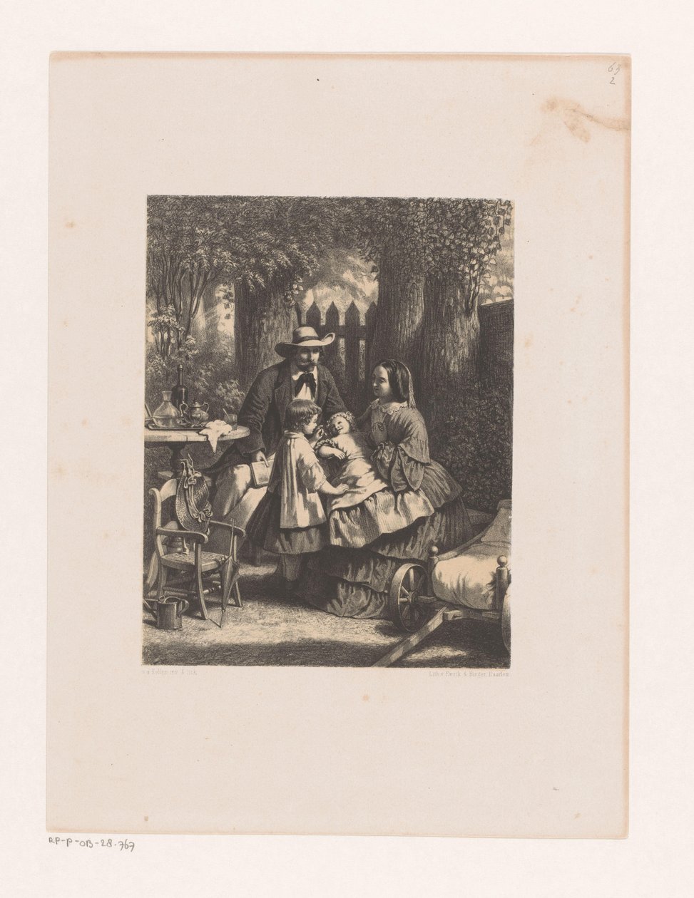 Famille dans un jardin, peut-être la famille Van der Kellen - David van der Kellen