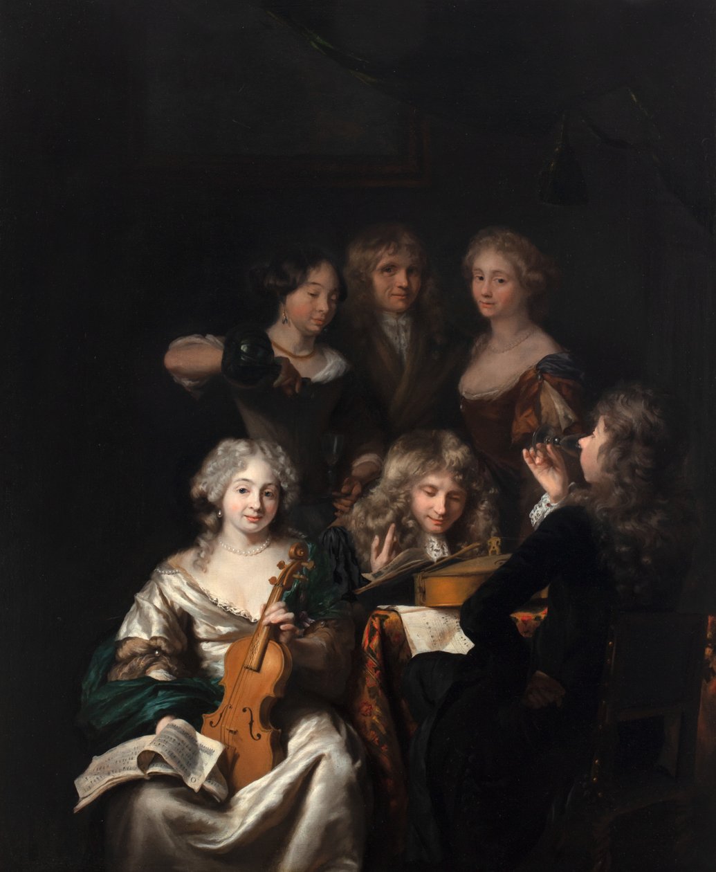 Une compagnie musicale, vers 1670-90 (huile sur toile) - David van der Plas