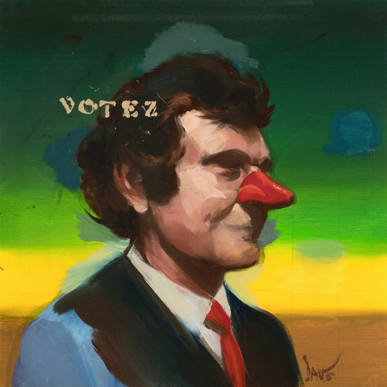 Marcel Broodthaers 19 (Votez), 2023 (huile sur lin) - Davis Lisboa