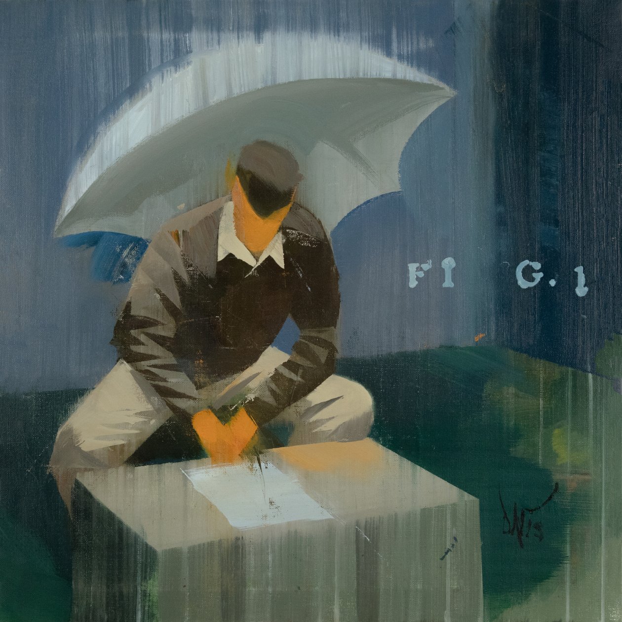 Marcel Broodthaers 22 (FIG 1), 2024 (huile sur lin) - Davis Lisboa