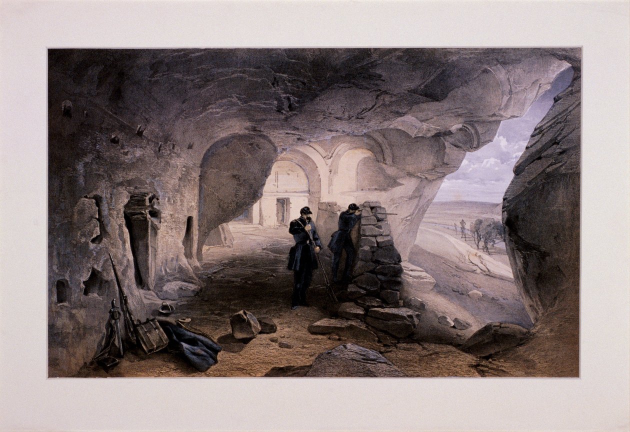 Église excavée dans les cavernes à Inkermann regardant vers l