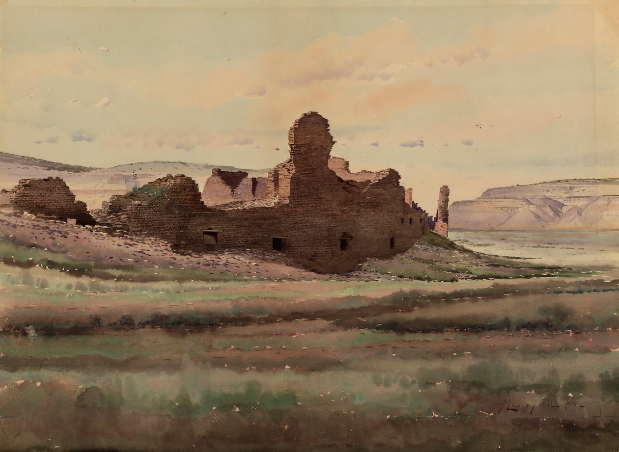 Ruine de Pueblo Bonito, Chaco Canyon, Nouveau Mexique - De Lancey Gill