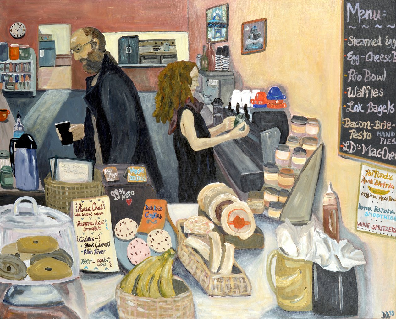 Ana Bananas Cafe 2019 (acrylique sur toile) - Deborah Eve Alastra