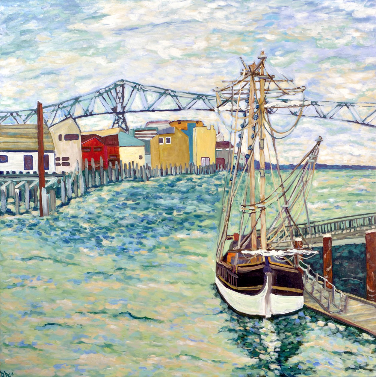 Bateau Astoria, 2018 (acrylique sur toile) - Deborah Eve Alastra