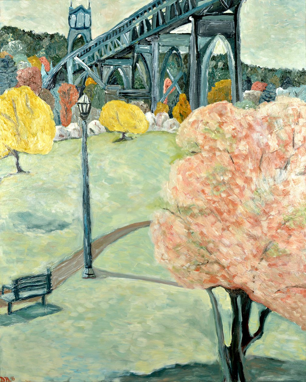 Parc de la cathédrale, 2019 (acrylique sur toile) - Deborah Eve Alastra