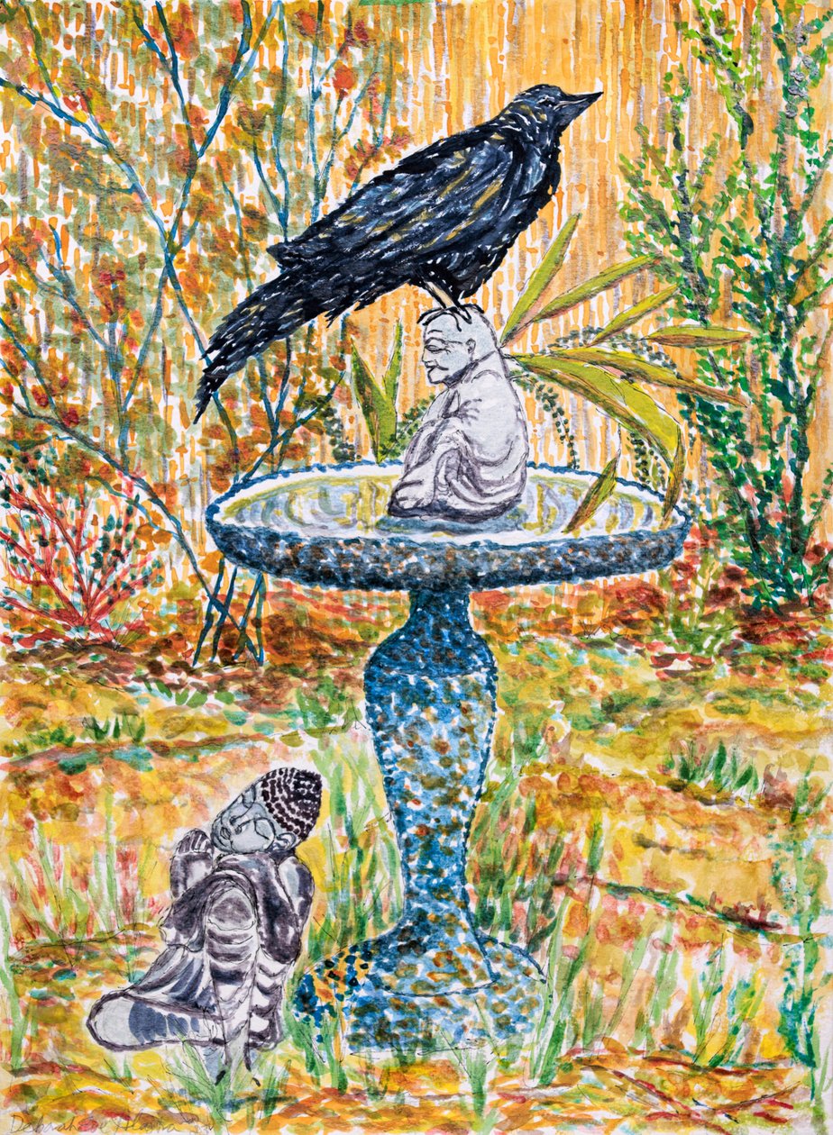 Bouddha du corbeau, 2024 (aquarelle) - Deborah Eve Alastra