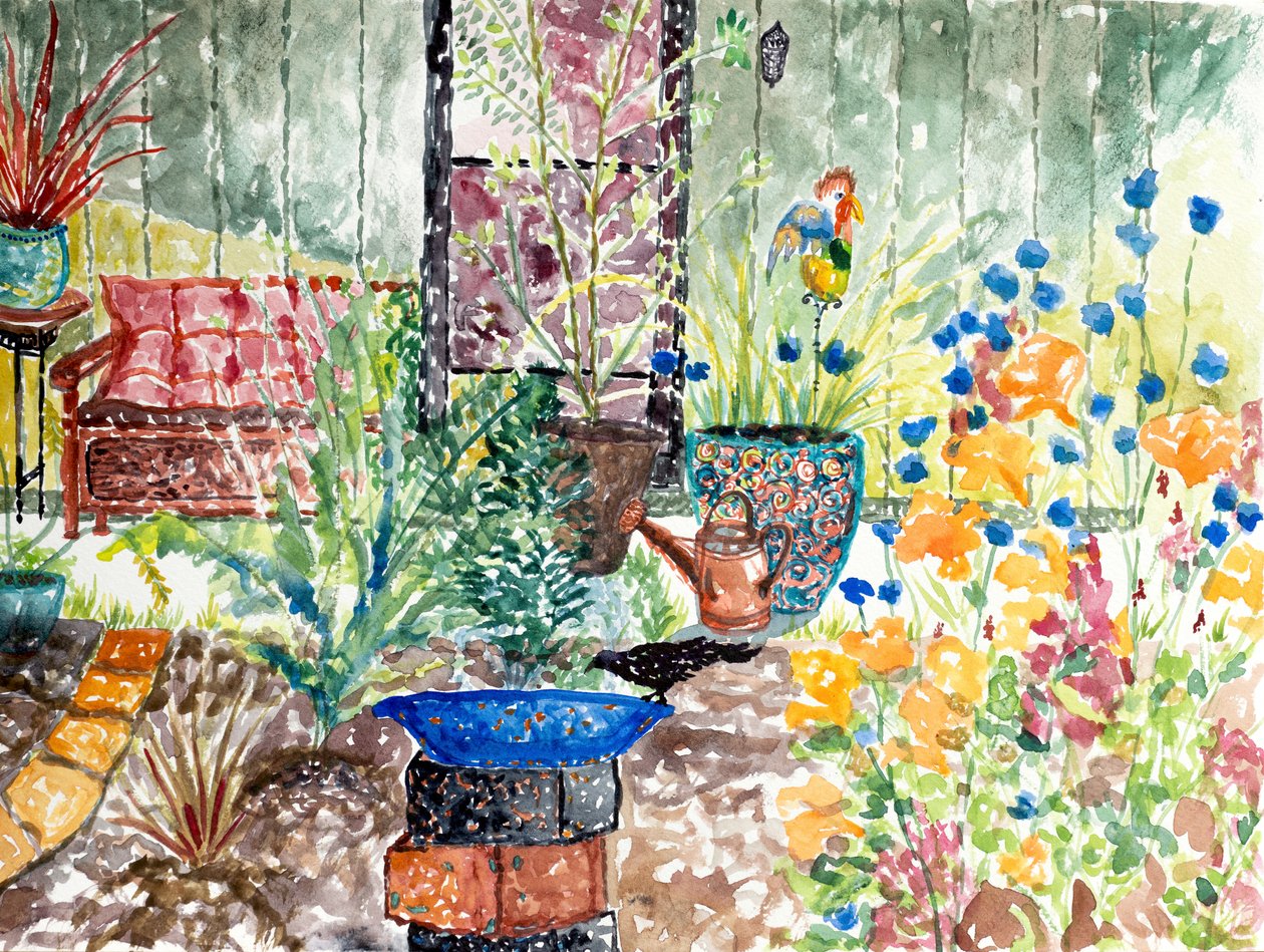 Jardin des corbeaux, 2024 (aquarelle) - Deborah Eve Alastra