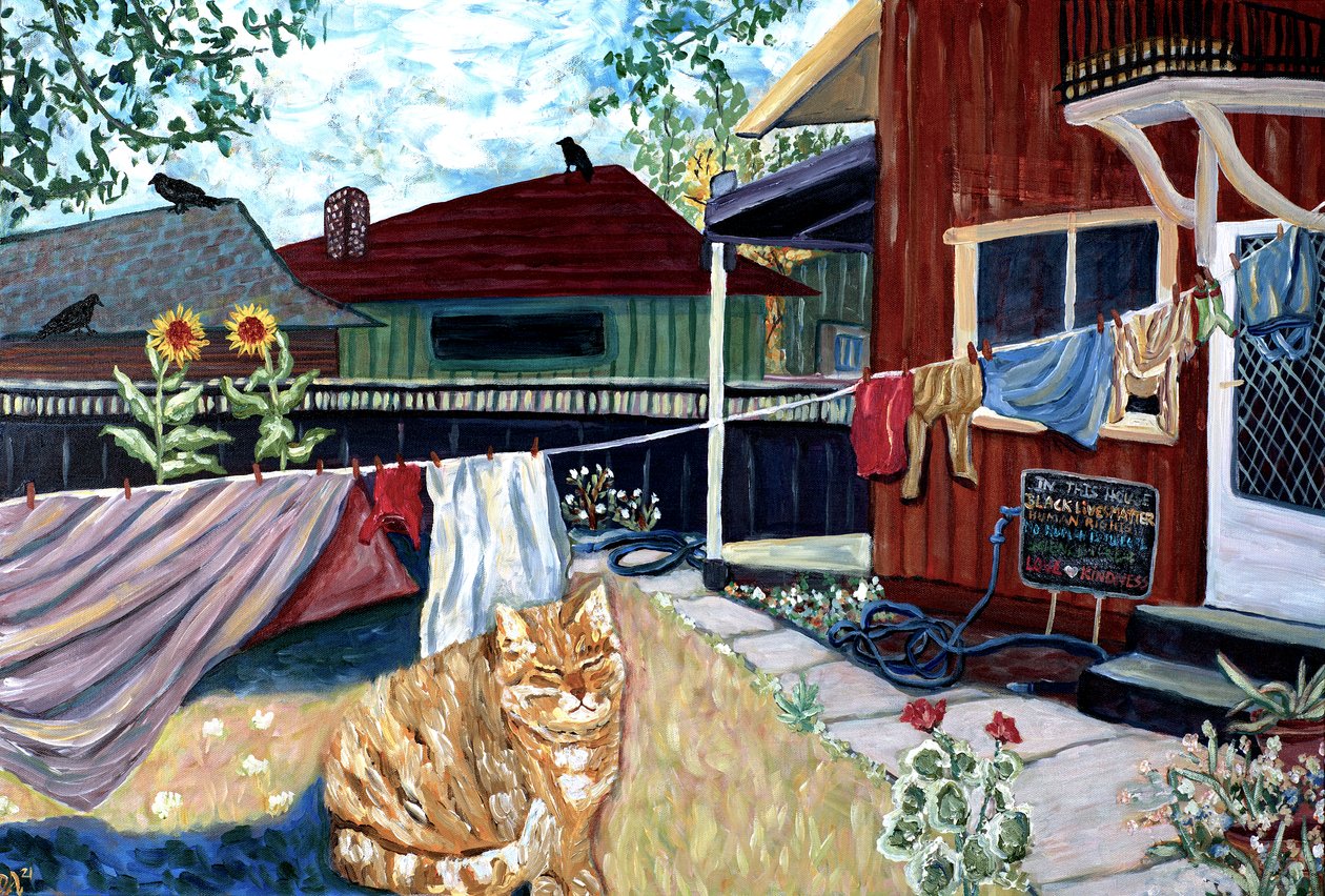 Dans cette maison, 2022 (acrylique sur toile) - Deborah Eve Alastra