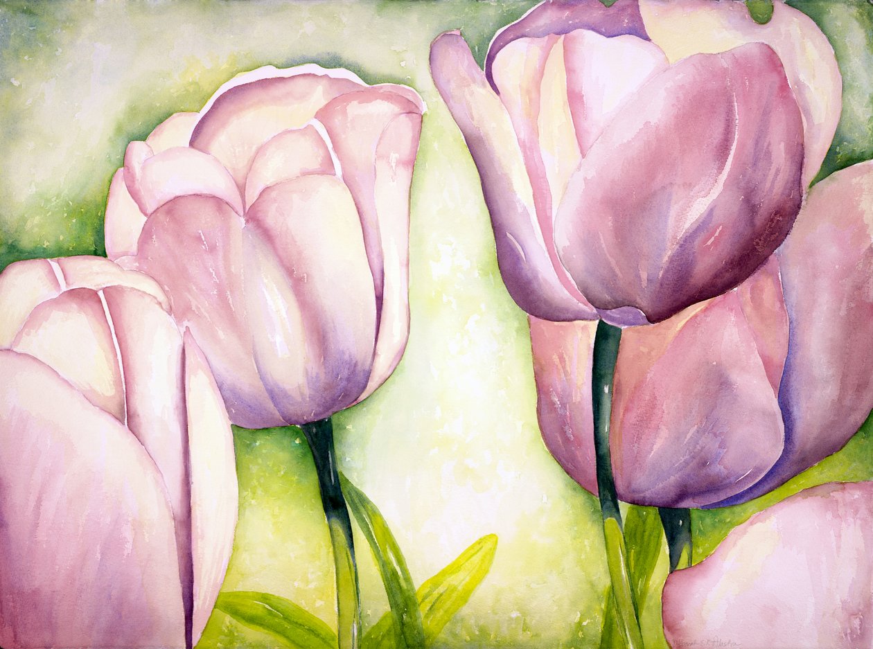 Tulipes de lavande, 2006 (aquarelle) - Deborah Eve Alastra