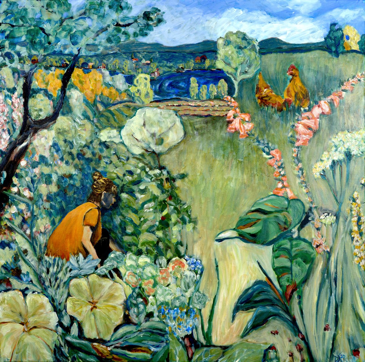 Le jardin de MaIsha, 2020 (acrylique sur toile) - Deborah Eve Alastra