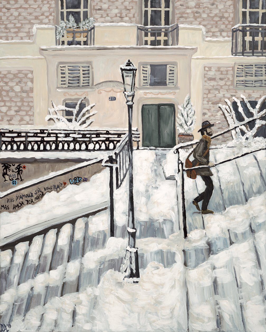 Neige de Montmartre, 2017 (acrylique sur toile) - Deborah Eve Alastra