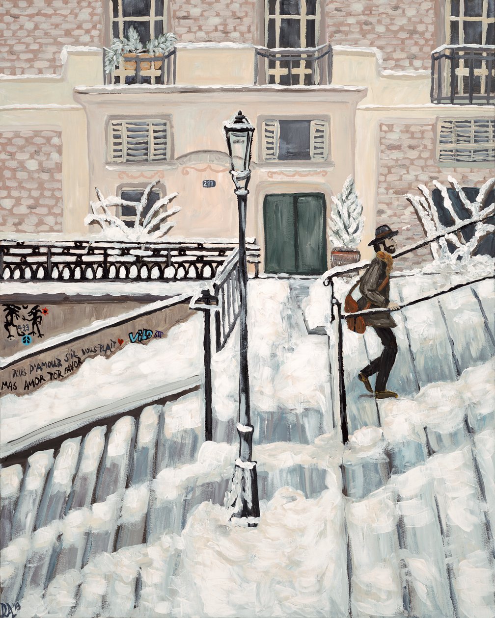 Neige de Montmartre, 2018 (acrylique sur toile) - Deborah Eve Alastra
