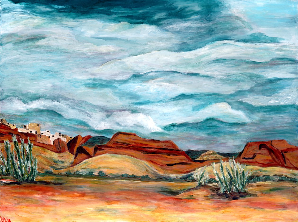 Paysage du Nouveau-Mexique, 2015 (acrylique sur toile) - Deborah Eve Alastra