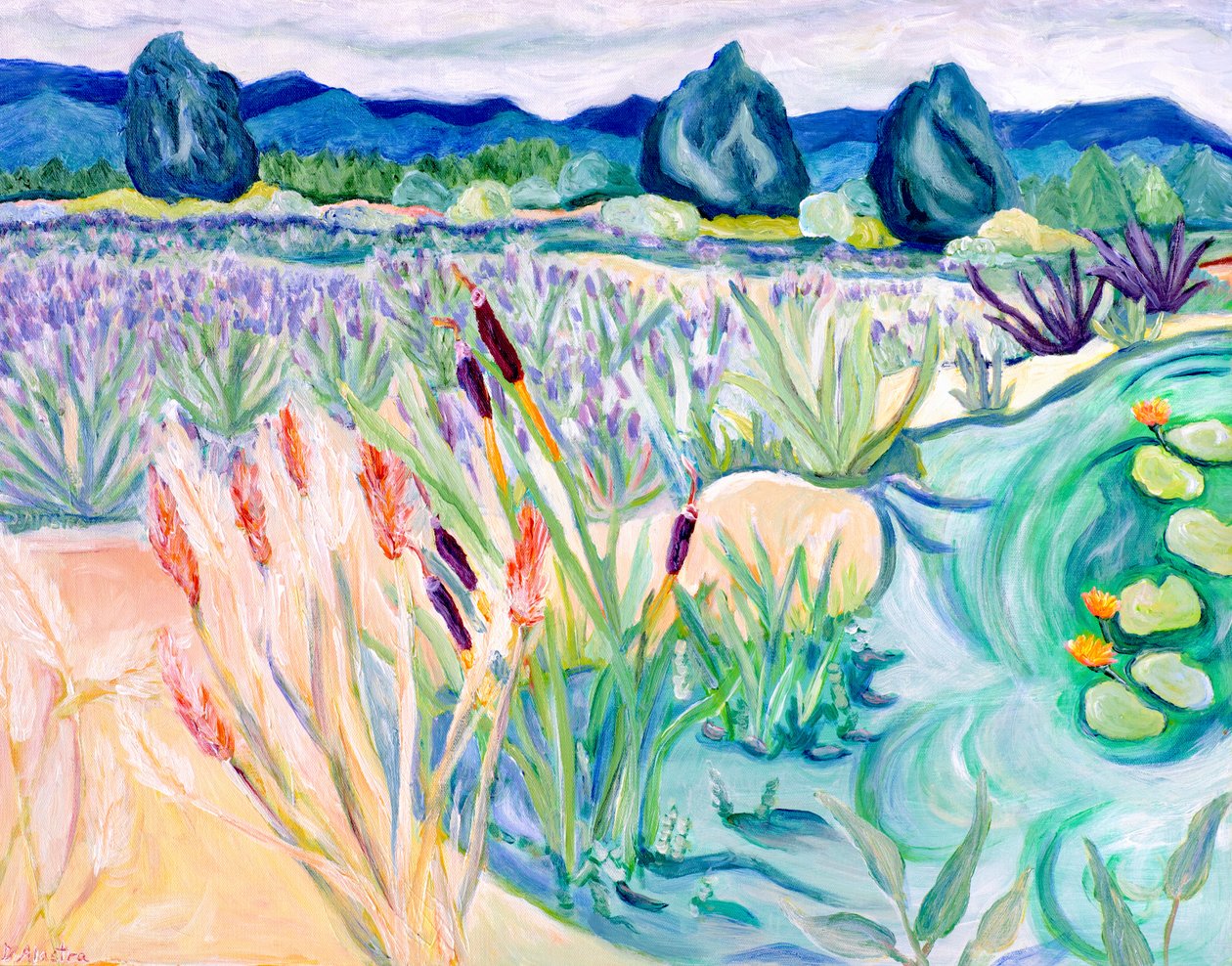 Paysage de Sauvie, 2015 (acrylique sur toile) - Deborah Eve Alastra