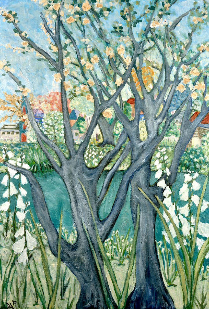 Arbres printaniers, 2012 (acrylique sur toile) - Deborah Eve Alastra