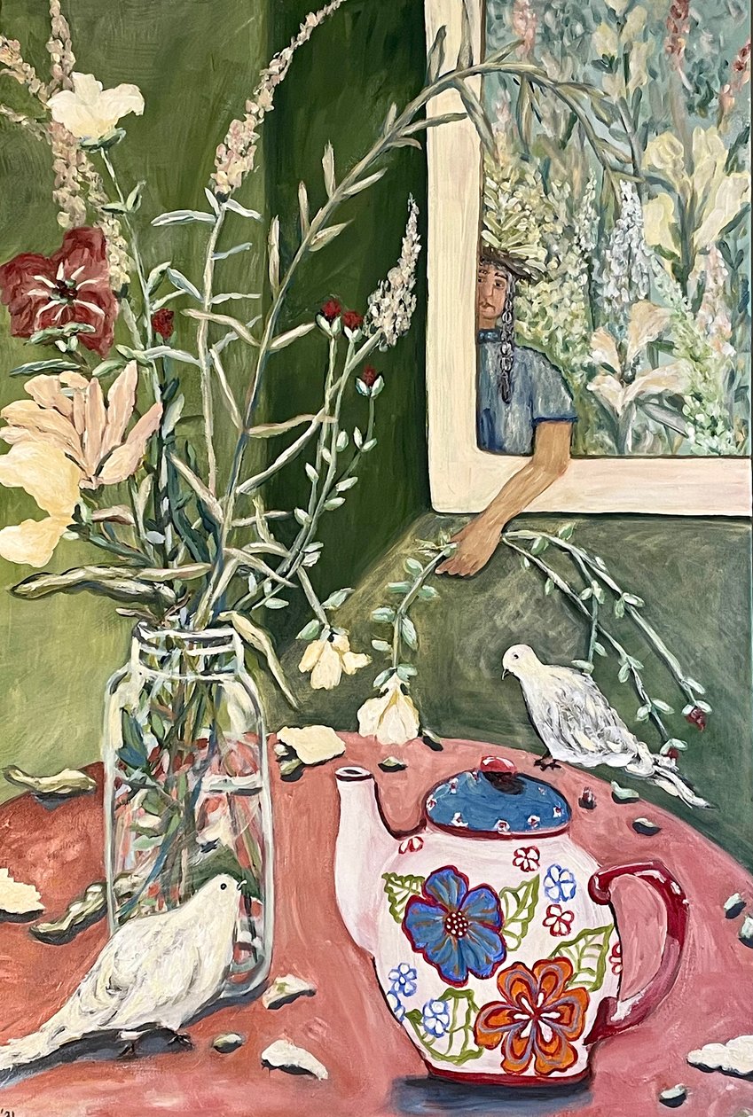 Thé aux fleurs sauvages, 2024 (acrylique sur toile) - Deborah Eve Alastra