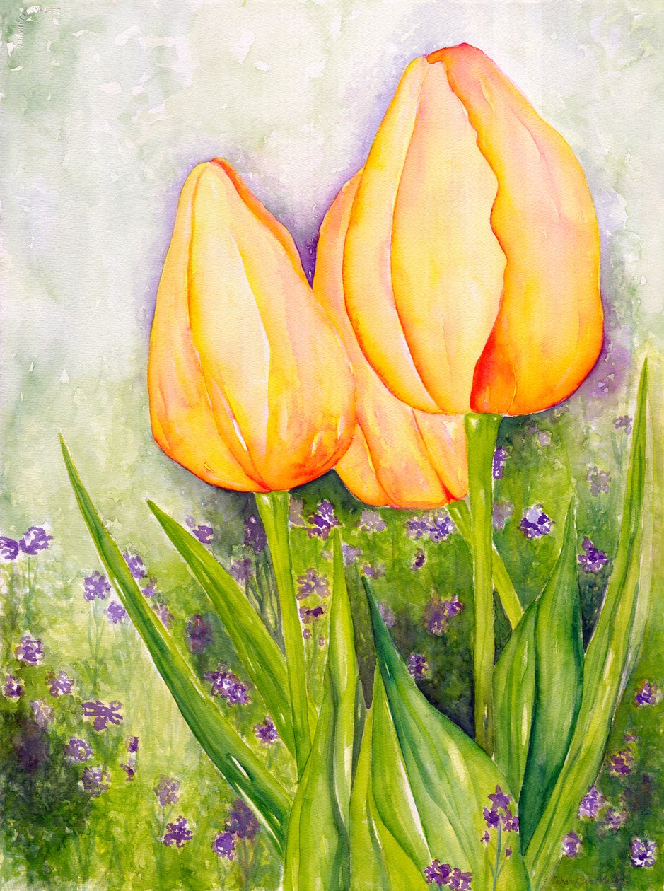 Tulipes jaunes, 2006 (aquarelle) - Deborah Eve Alastra