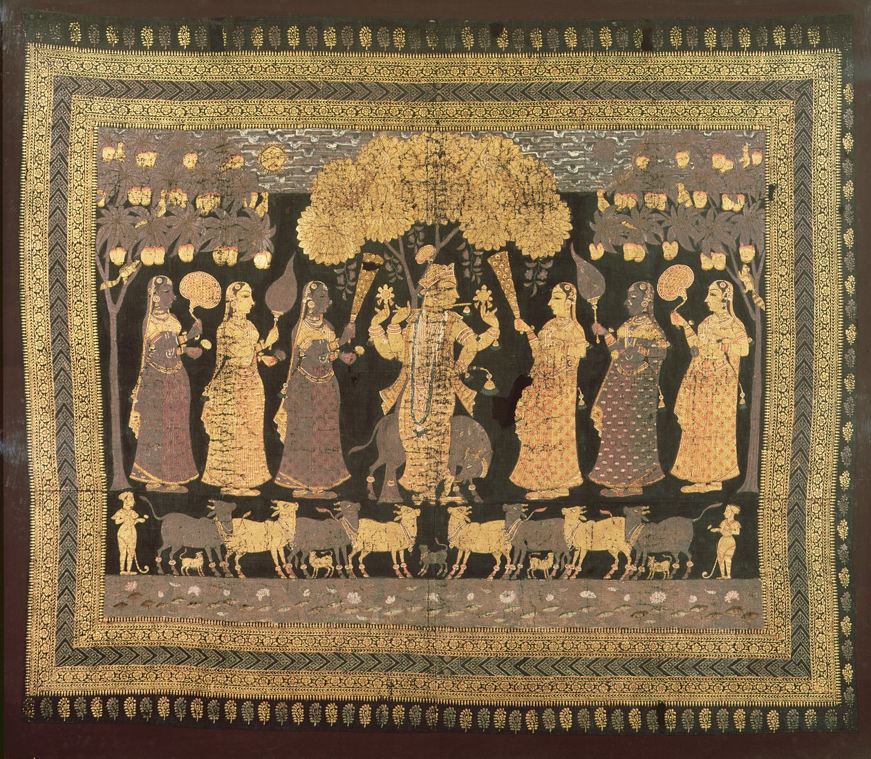 Krishna et ses Gopis - Deccani School