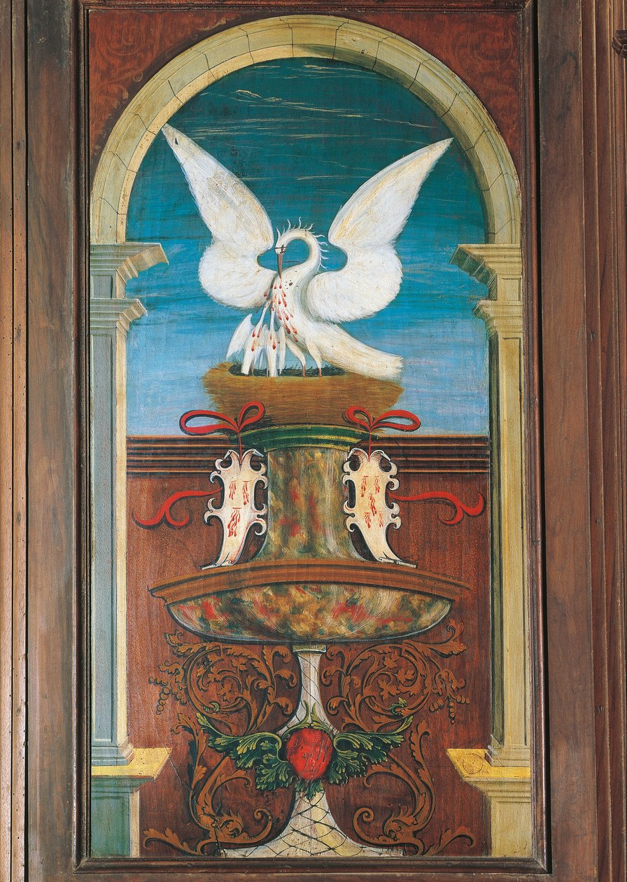 Fontaine peinte par Defendente Ferrari, sur la partie arrière du chœur du 16ème siècle, Église de Saint-Jérôme, Biella - Defendente Ferrari