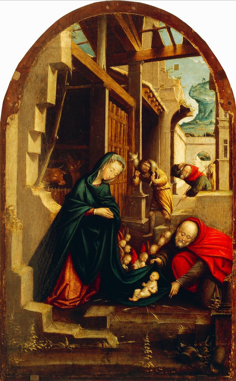 Nativité avec anges et bergers adorants - Defendente Ferrari