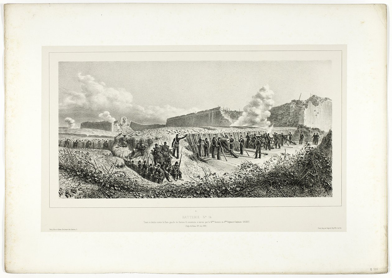 Batterie n°14, de Souvenirs d’Italie : Expédition de Rome - Denis Auguste Marie Raffet