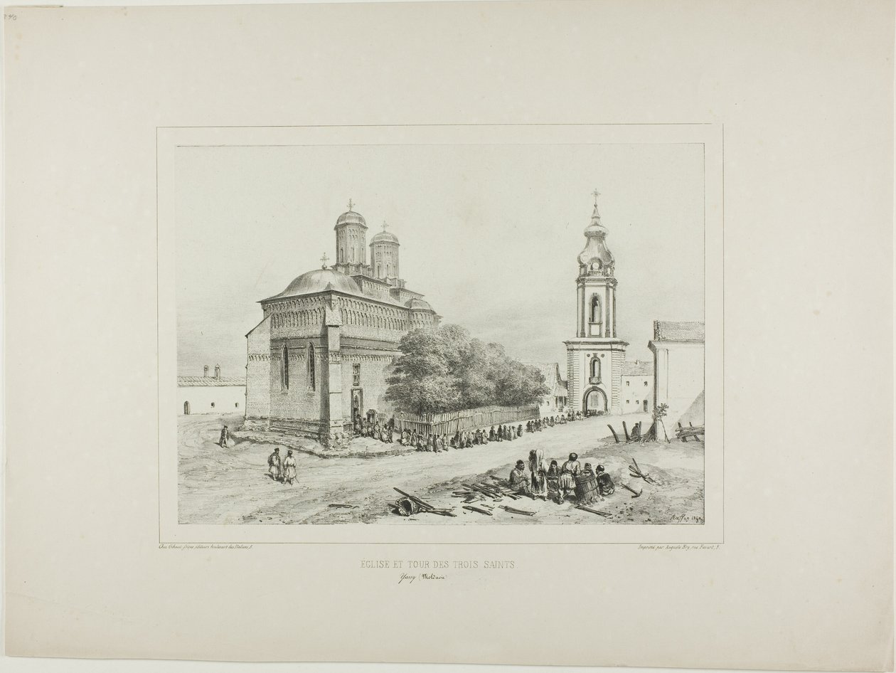 Église et tour des Trois Saints, Yassy, Modavie, 19 juillet 1837 - Denis Auguste Marie Raffet