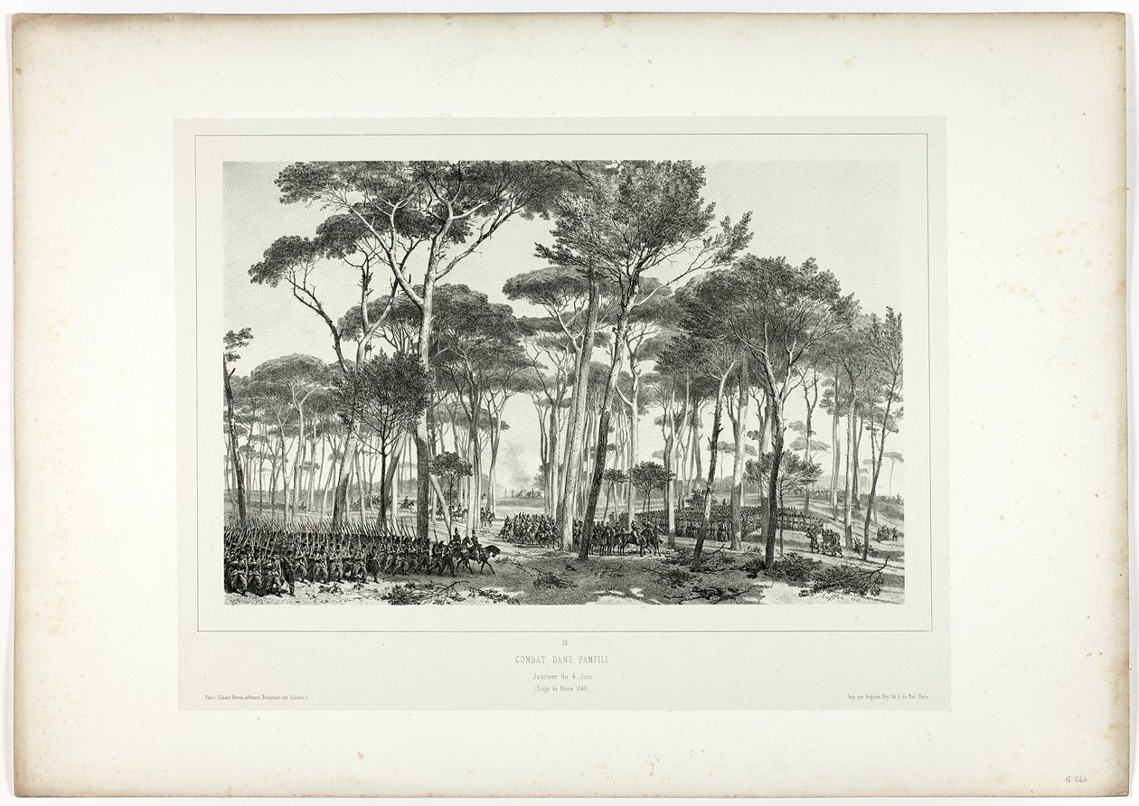 Combat à Pamfili, de Souvenirs d’Italie: Expédition de Rome - Denis Auguste Marie Raffet