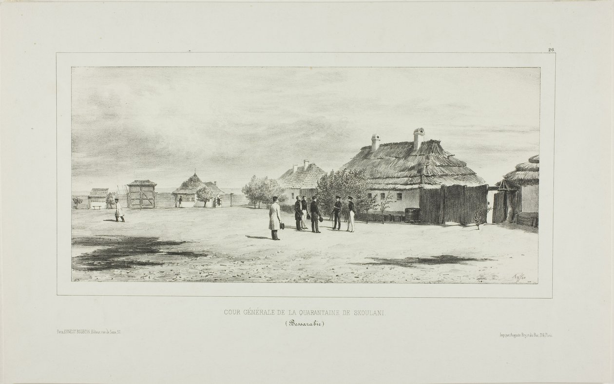 Cour de la quarantaine générale, Skoulani, Bessarabie - Denis Auguste Marie Raffet