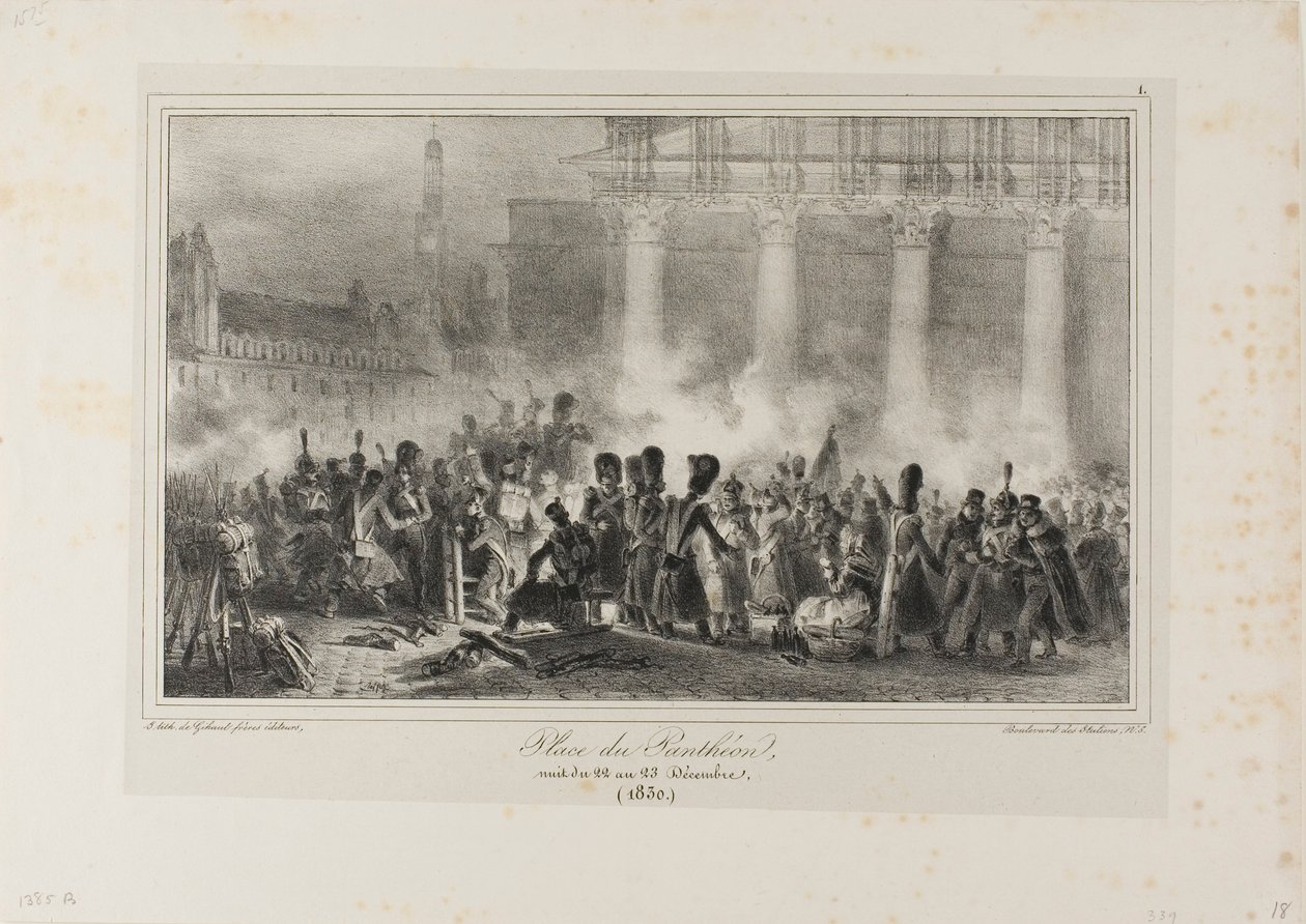 Place du Panthéon, nuit du 22 au 23 décembre 1830 - Denis Auguste Marie Raffet
