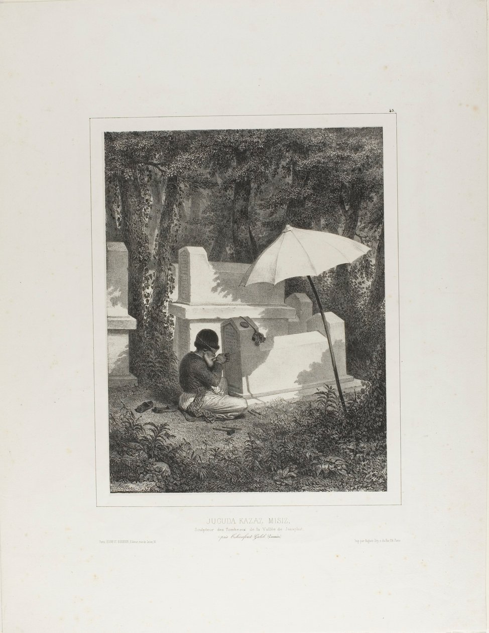 Portrait de Juguda Kazaz, Misiz, sculpteur de tombes dans la vallée de Josaphat, près de Tchioufout-Galeh, Crimée - Denis Auguste Marie Raffet