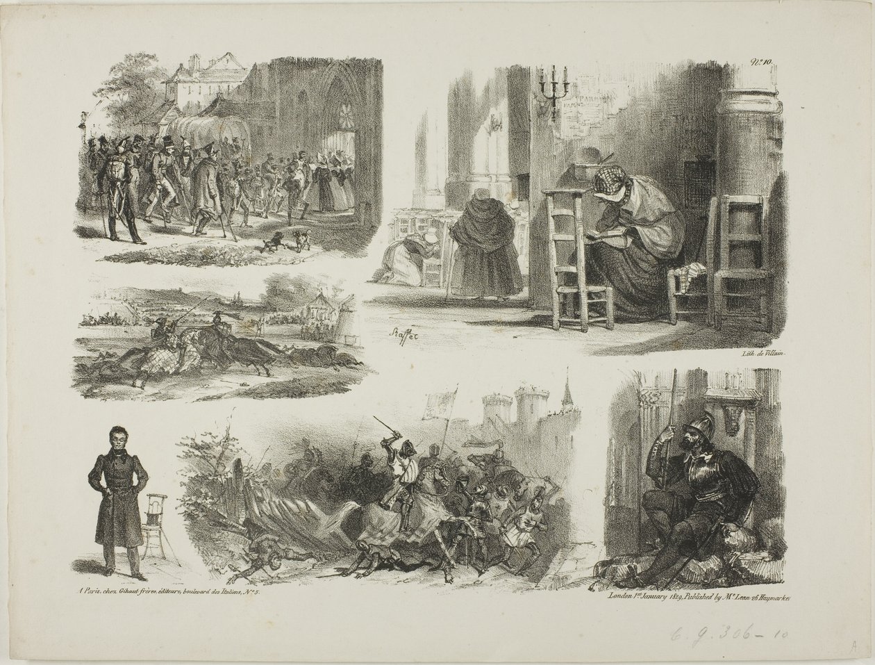 Feuille de croquis - Denis Auguste Marie Raffet