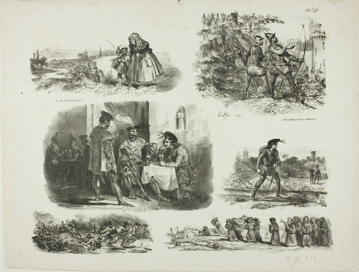 Feuille de croquis - Denis-Auguste-Marie Raffet