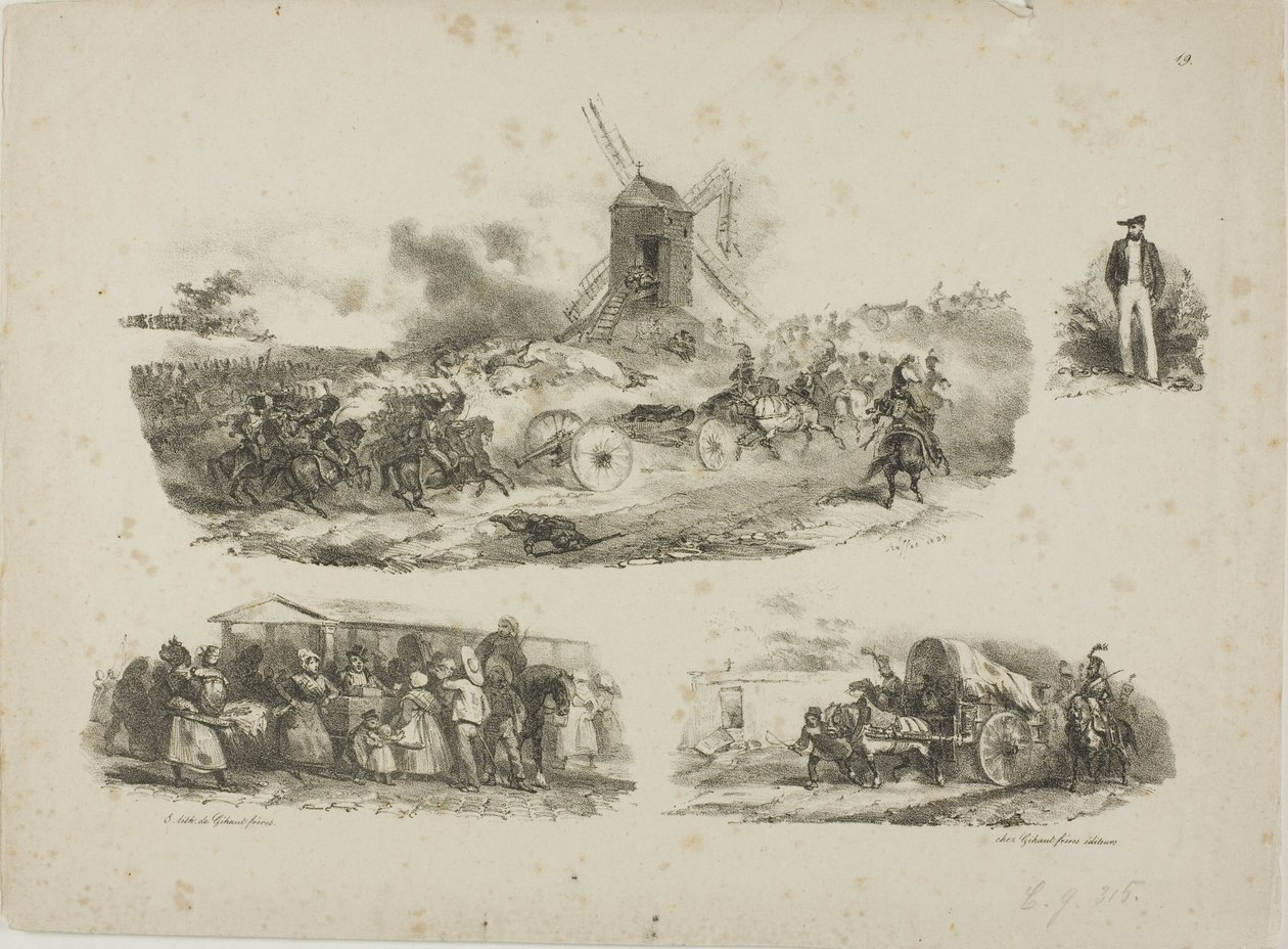 Feuille de croquis - Denis Auguste Marie Raffet