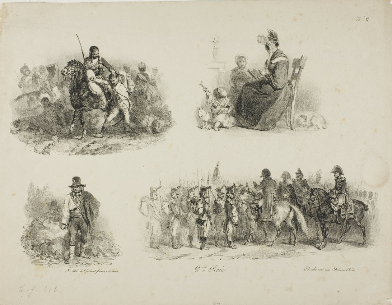 Feuille de croquis - Denis Auguste Marie Raffet
