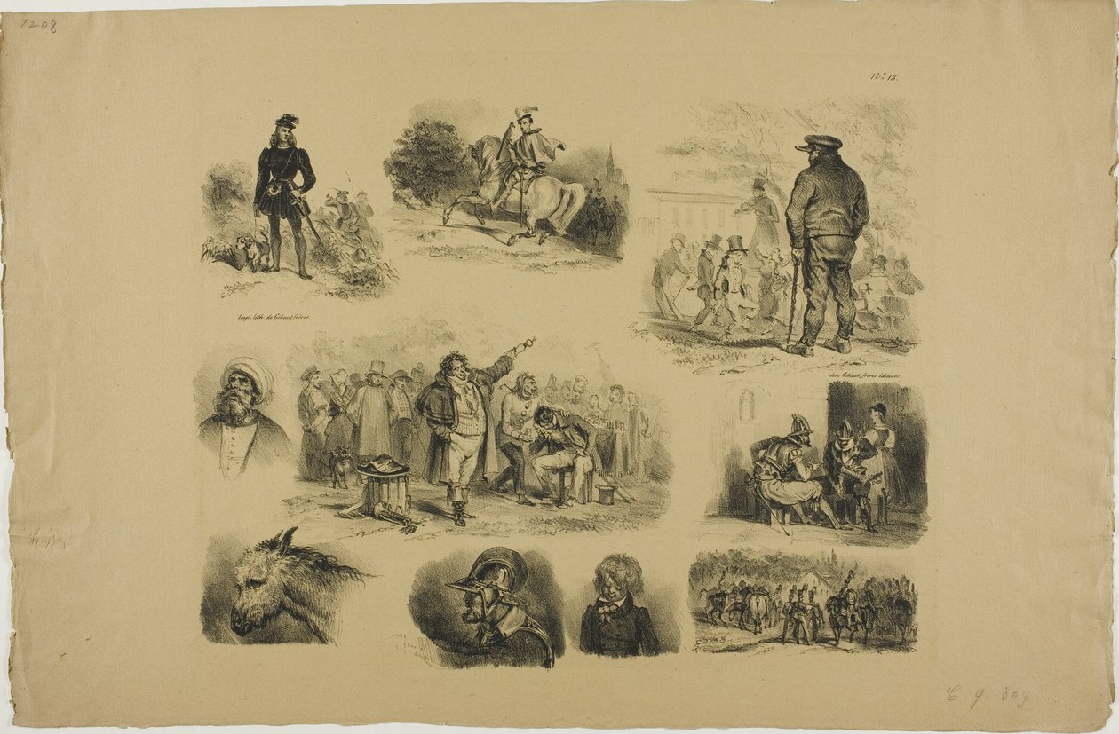 Feuille de croquis - Denis Auguste Marie Raffet