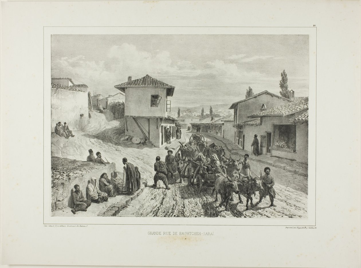 Rue principale de Baghtcheh-Saraï, Crimée, 19 août 1837 - Denis Auguste Marie Raffet