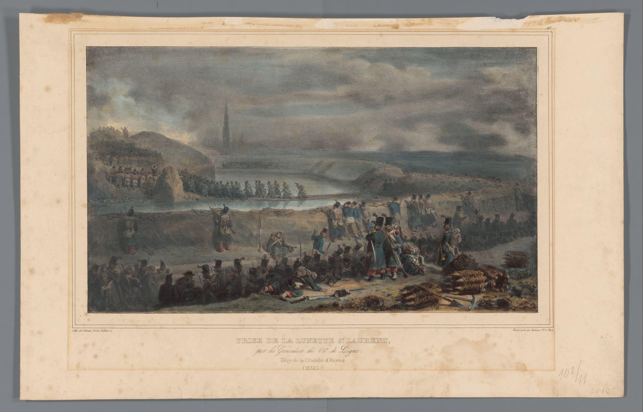 Prise de la lunette St. Laurent par les Grenadiers du 65e de Ligne (Dessins faits d