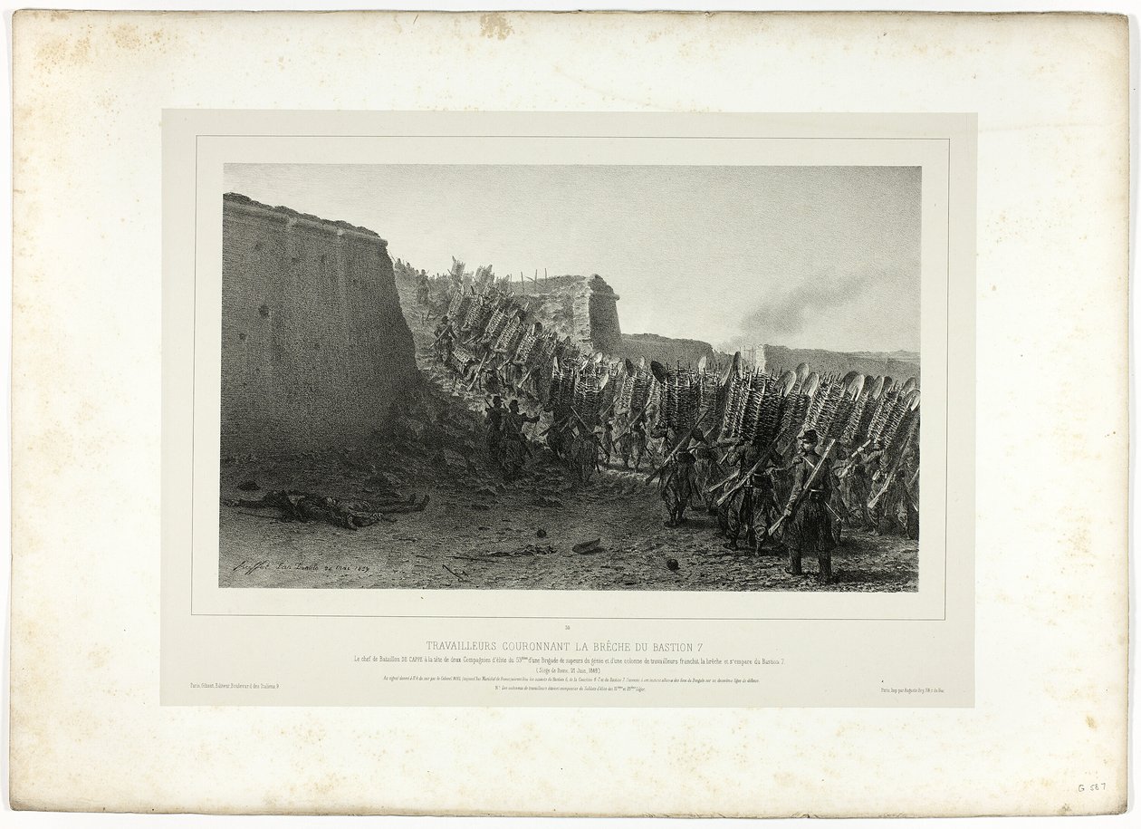 Travailleurs couronnant la brèche du bastion 7, de Souvenirs d