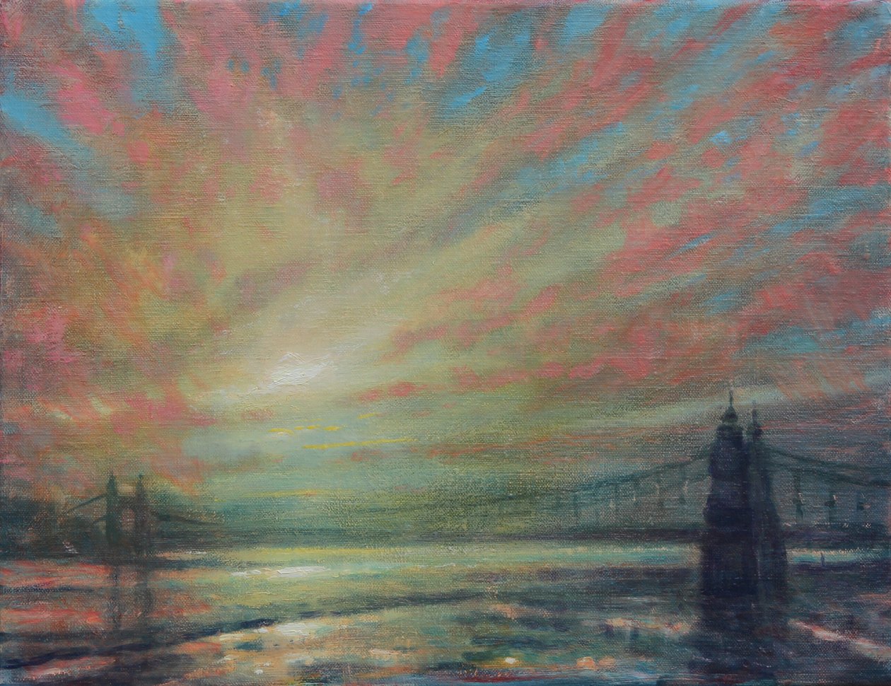 Coucher de soleil au pont de Hammersmith, 2022 - Derek Hare
