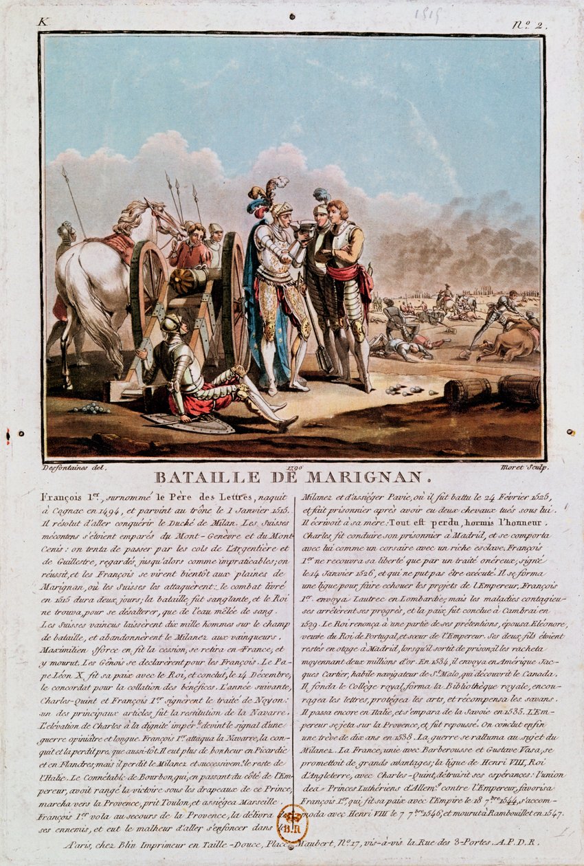 Épisode de la bataille de Marignan, 14 septembre 1515, 1790 - Desfontaines