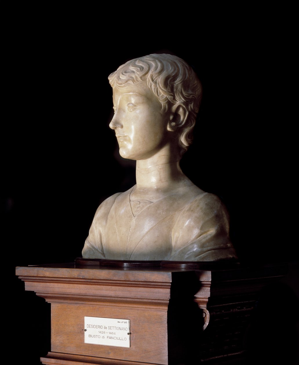 Jeune homme Sculpture de Desiderio da Settignano (vers 1430-1464) 1450-1455 Dim 40x34,5 cm Florence, Museo Nazionale del Bargello - Desiderio da Settignano