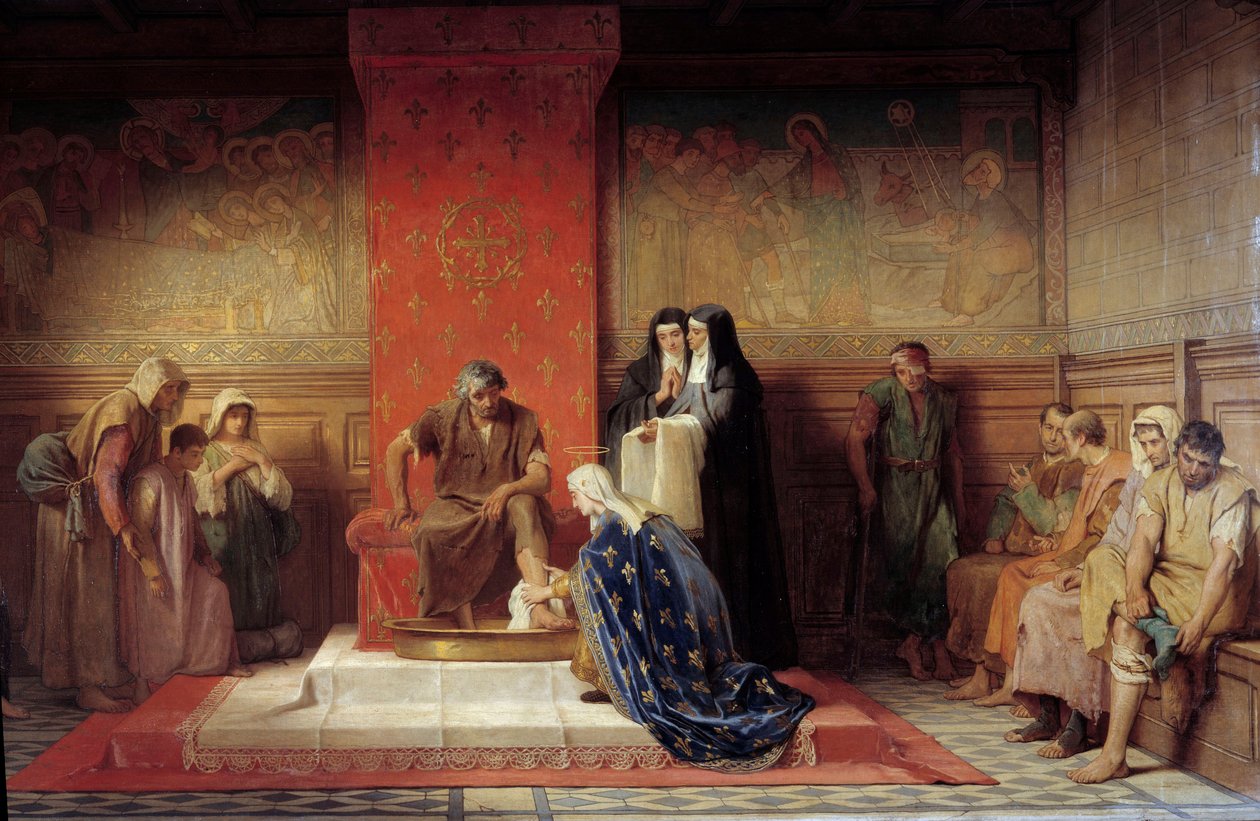 Sainte Élisabeth de France lavant les pieds des pauvres - Desire Francois Laugee